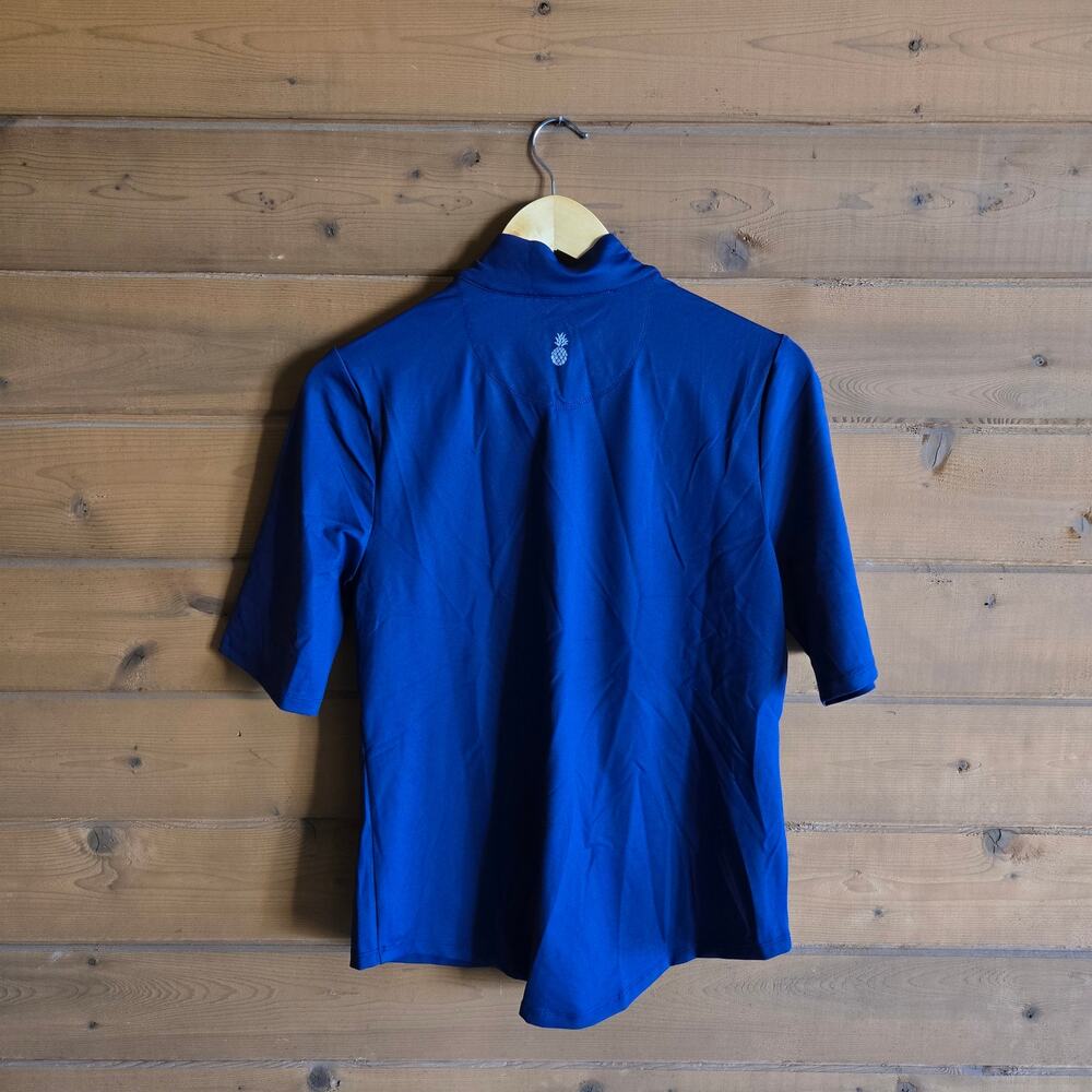 Tommy Bahama Islandzone Top Aubrey Half Zip Navy Golf Gym Medium Mock Neck Shirt - Picture 3 of 6